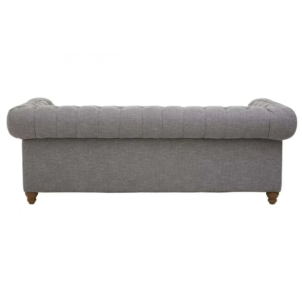 Helia Three Seat Grey Linen Sofa