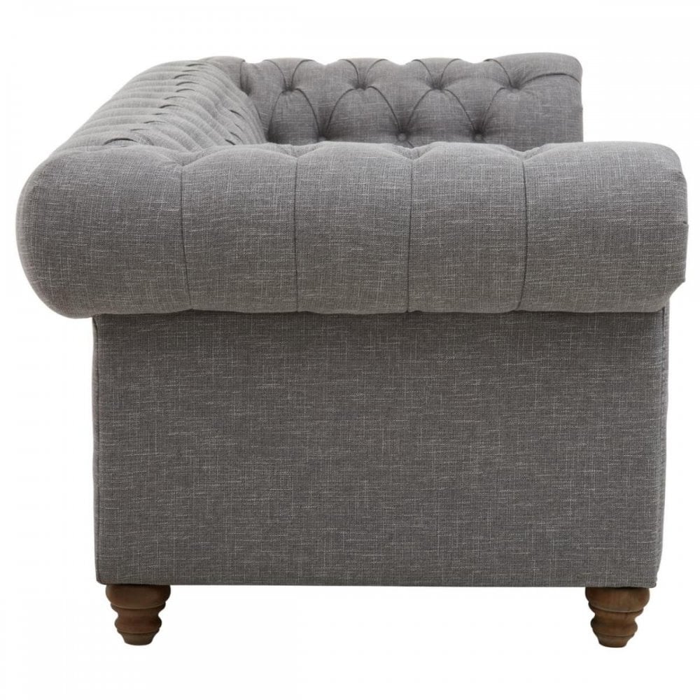Helia Three Seat Grey Linen Sofa