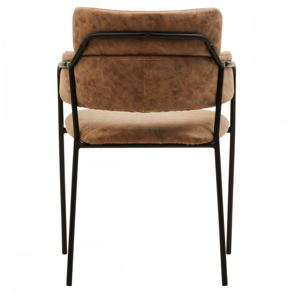 Cocoa Brown Faux Leather Dining Chair