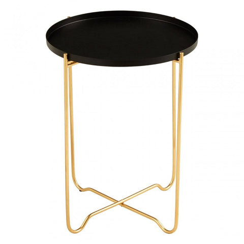 Titan Black Finish Round Top Side Table