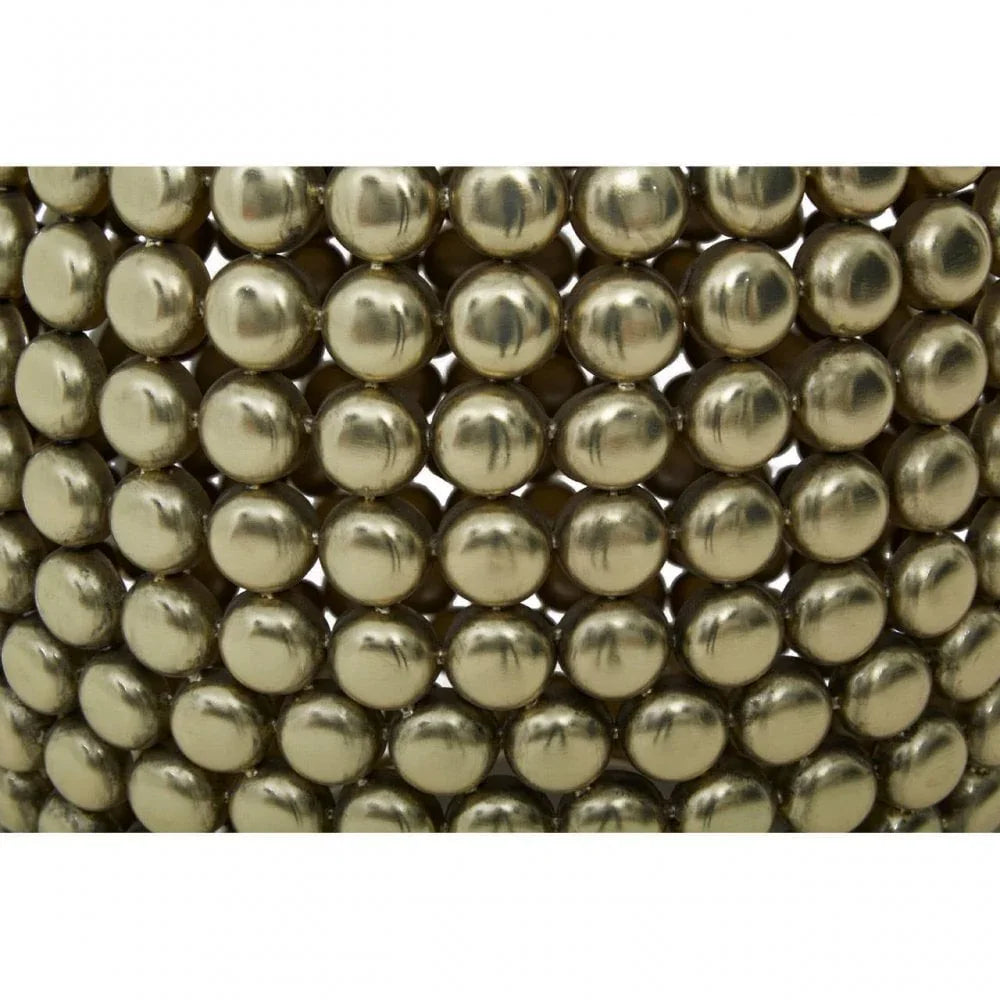 Titan Gold Finish Beaded Barrel Stool
