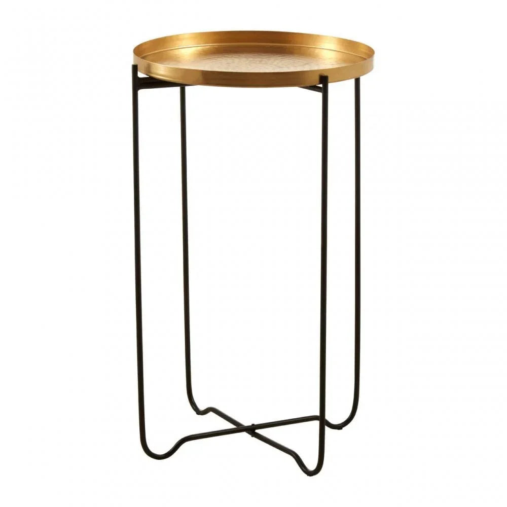 Titan Gold Finish Round Top Side Table