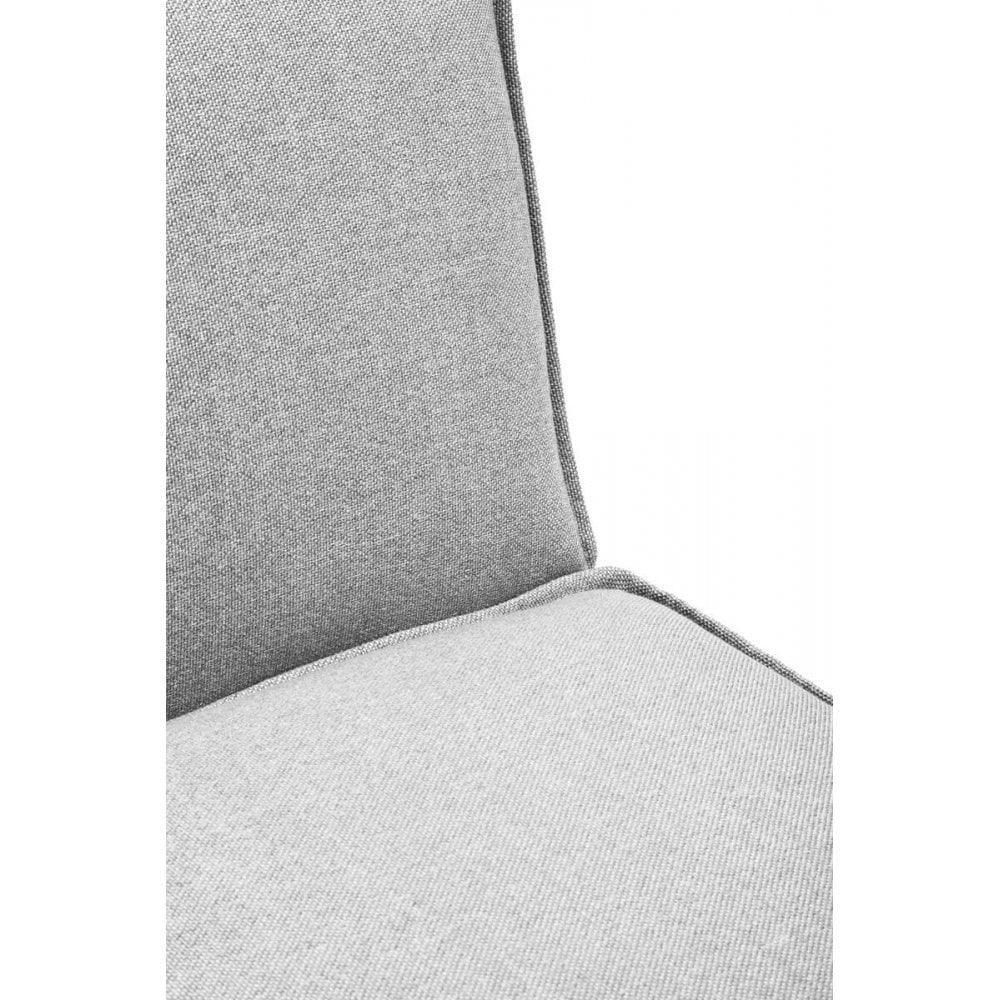 Close-up of light grey fabric sofa seat and backrest texture