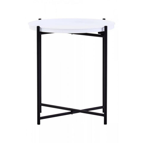 Orion Round White Top Side Table