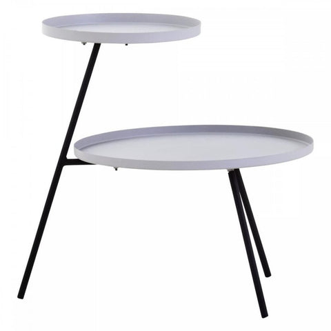 Orion Two Shelf Grey & Black Side Table