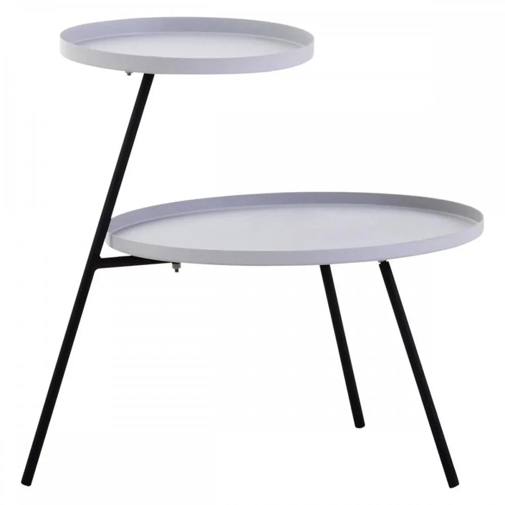 Orion Two Shelf Grey & Black Side Table