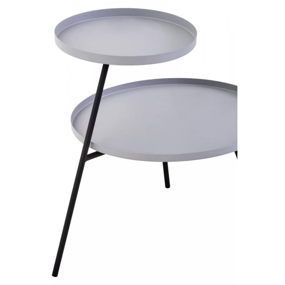 Orion Two Shelf Grey & Black Side Table