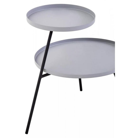 Orion Two Shelf Grey & Black Side Table