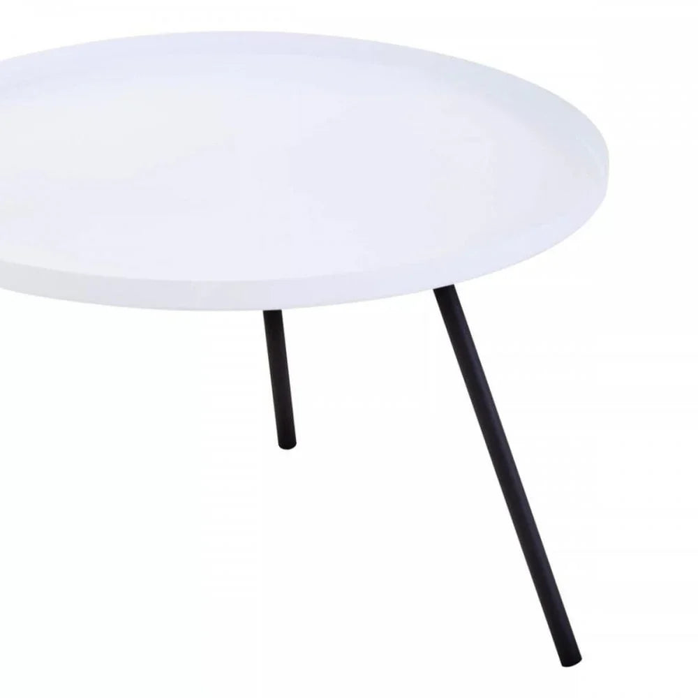 Orion Two Shelf White & Black Side Table