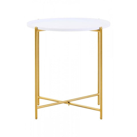 Orion White Top Side Table