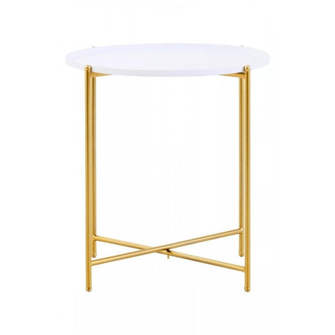 Orion White Top Side Table