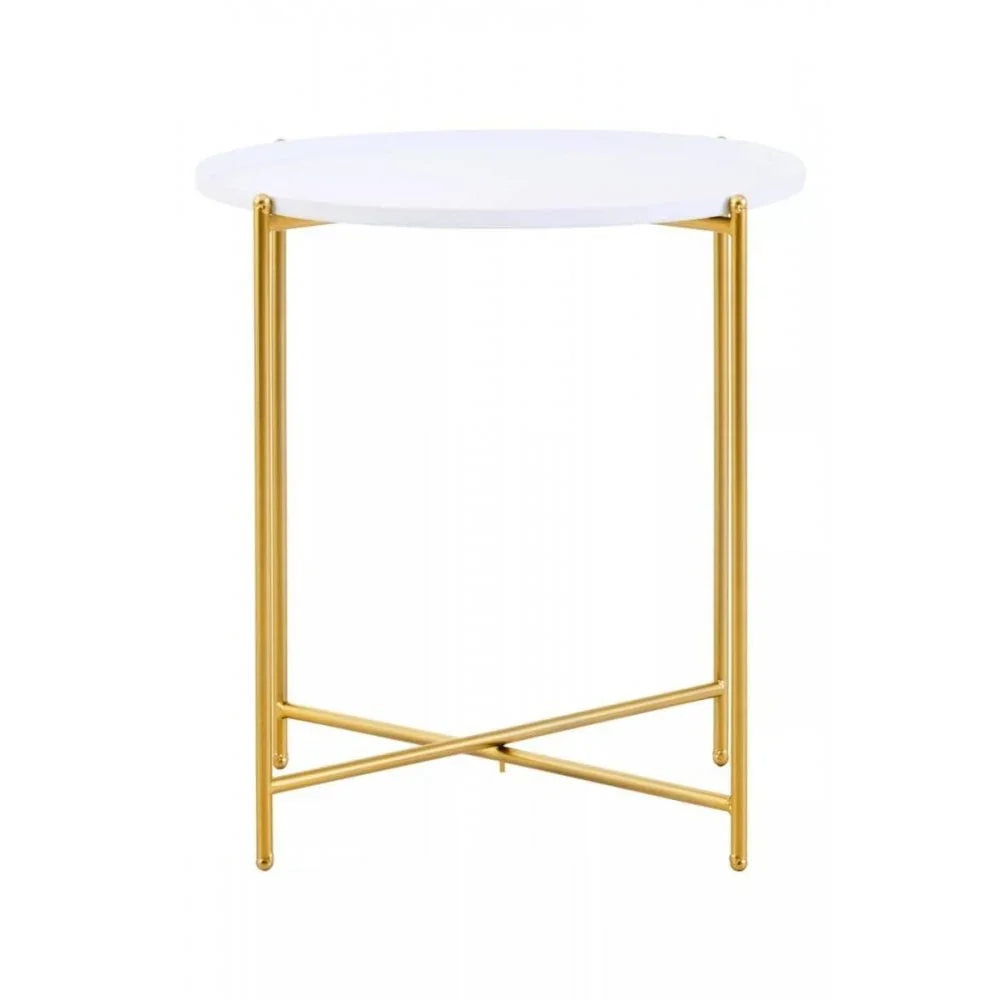 Orion White Top Side Table