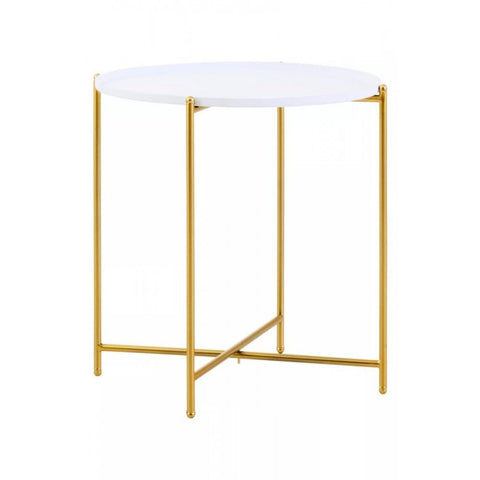 Orion White Top Side Table