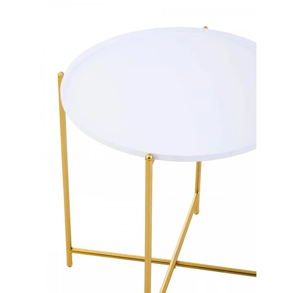 Orion White Top Side Table