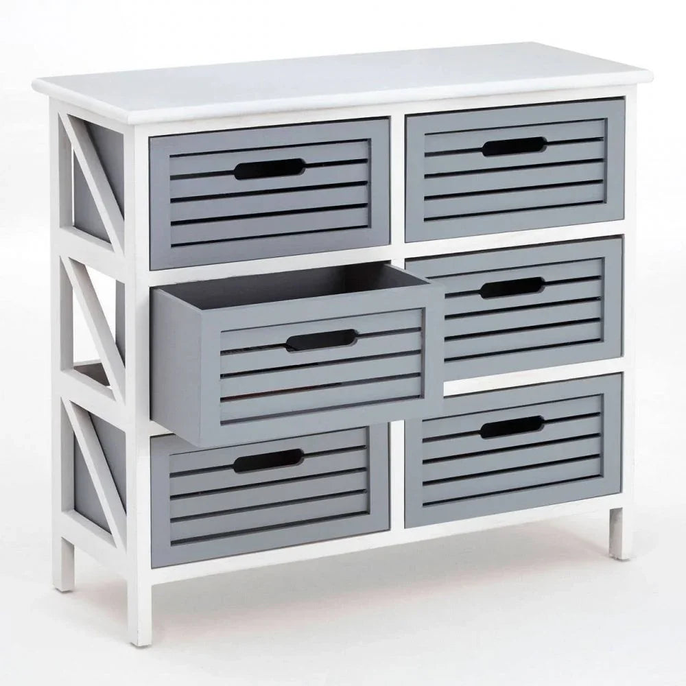 Oakstone 6 Grey Drawers Unit