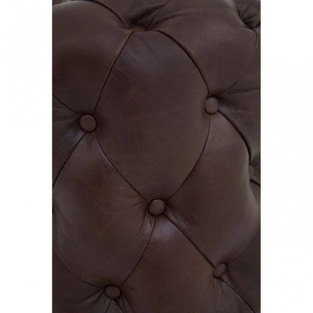 Cambridge Coffee Leather Stool