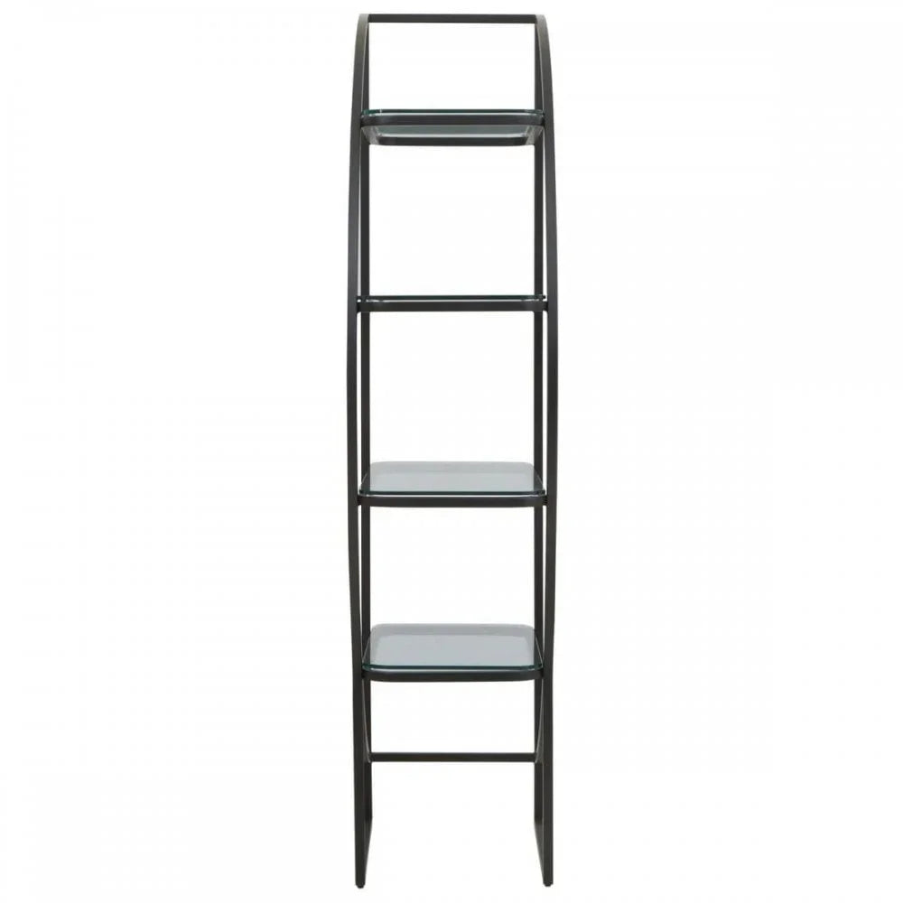 Vero Right Half Moon Black Shelf Unit