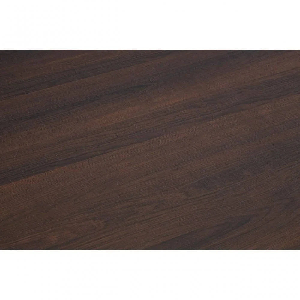 Dark wood dining table top with visible natural grain pattern