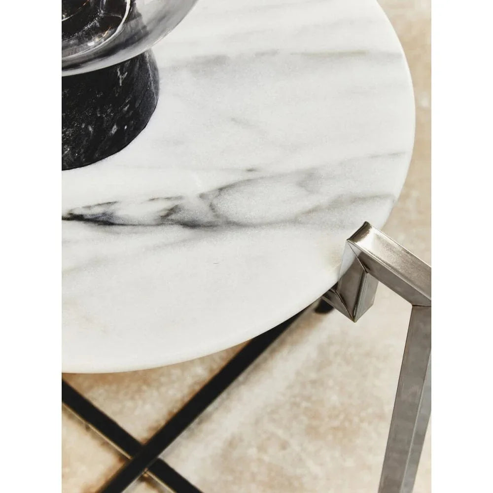 Cibelle Chrome Marble Side Table