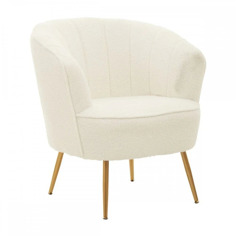 Arden Channel Armchair With Gold Finish Legs