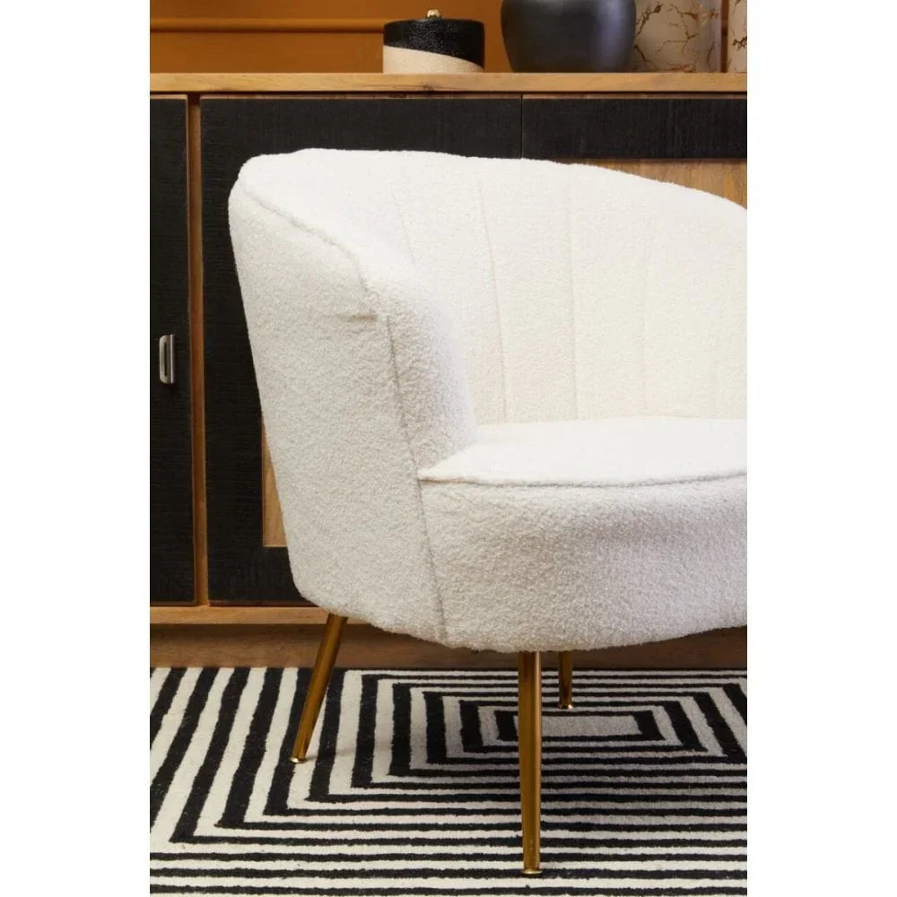Arden Channel Armchair With Gold Finish Legs