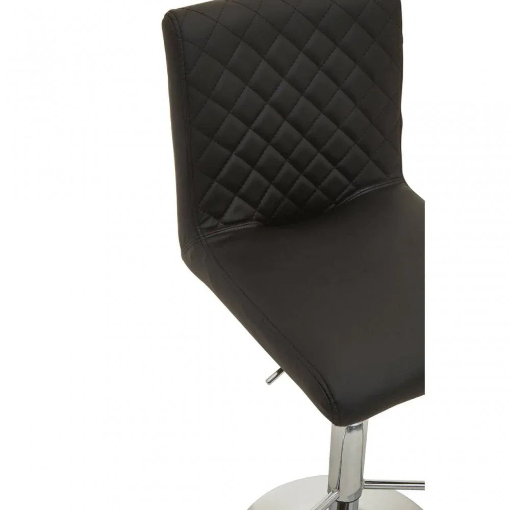 Elara Black And Chrome Bar Stool