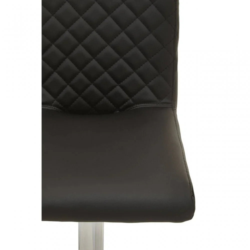 Elara Black And Chrome Bar Stool