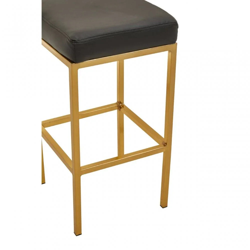 Elara Black Pu Bar Stool