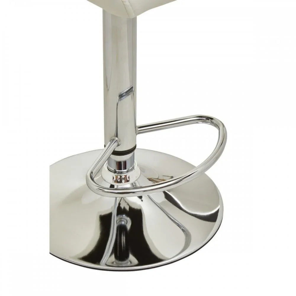 Elara White And Chrome Bar Stool