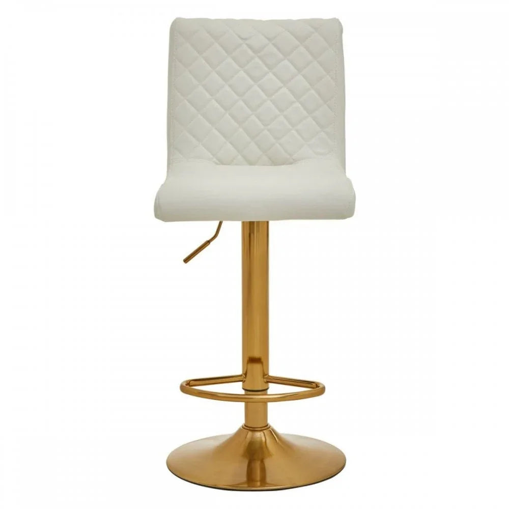 Elara White And Gold Bar Stool