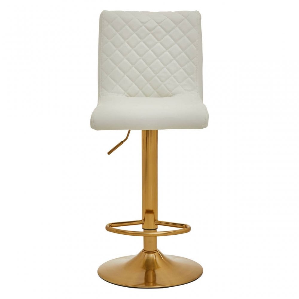 Elara White And Gold Bar Stool