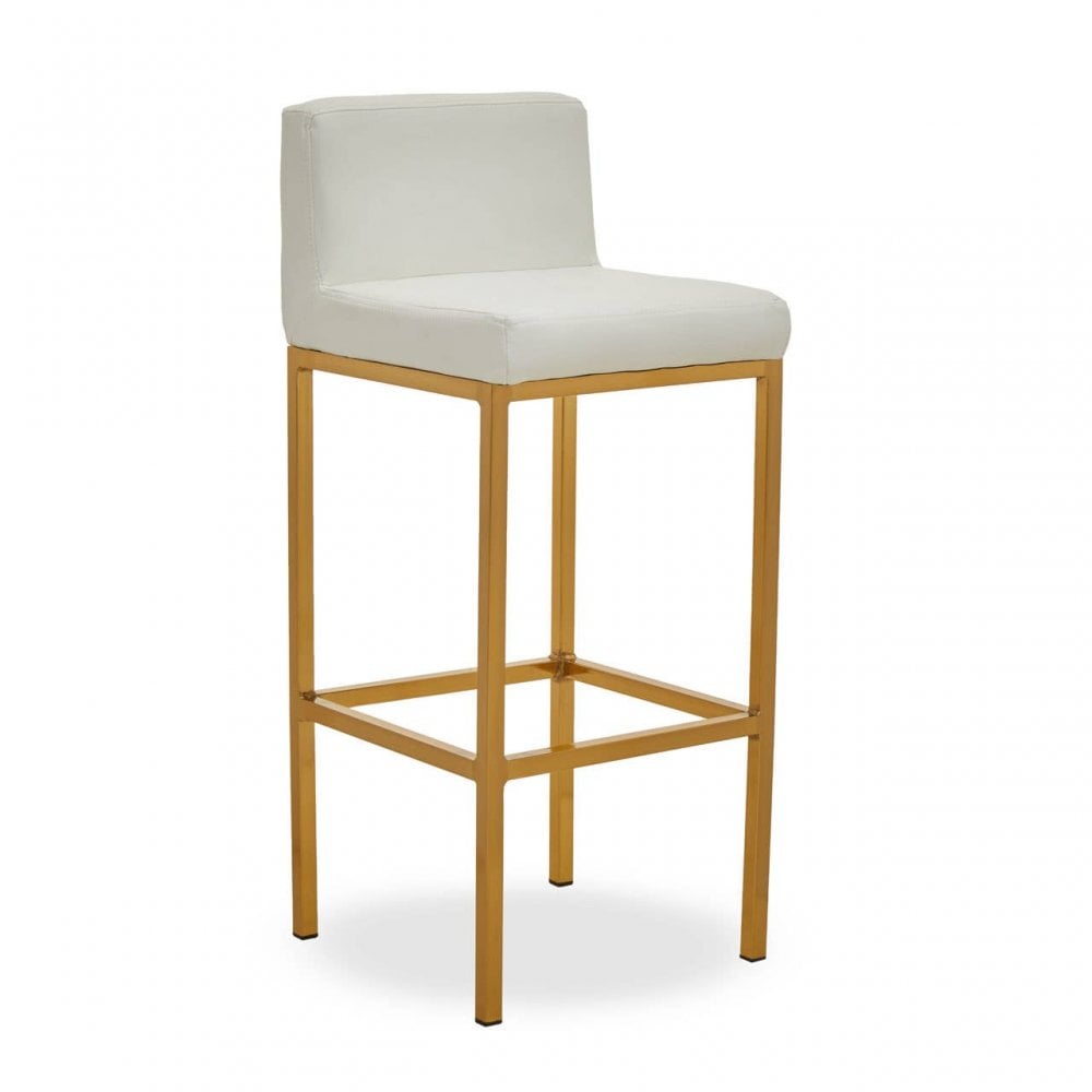 Elara White Pu Bar Chair