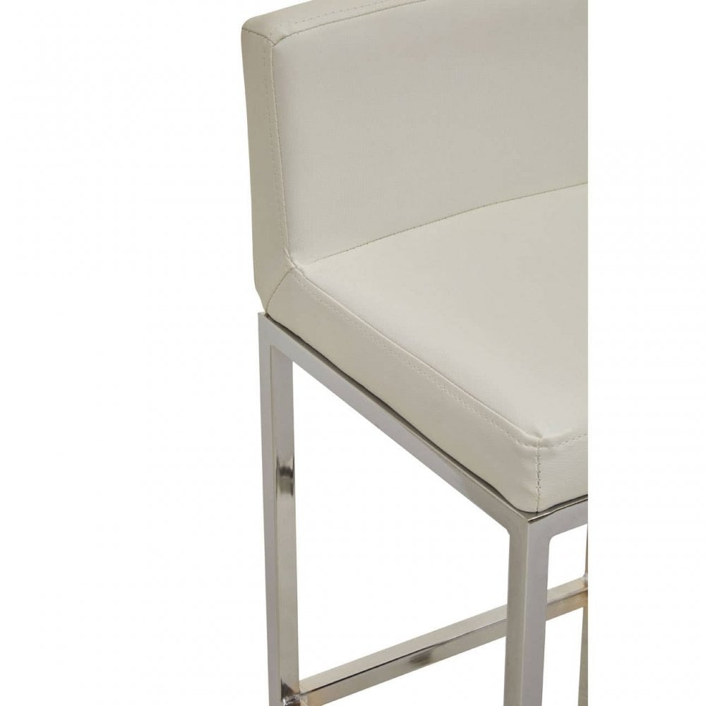 Elara White Pu Bar Chair