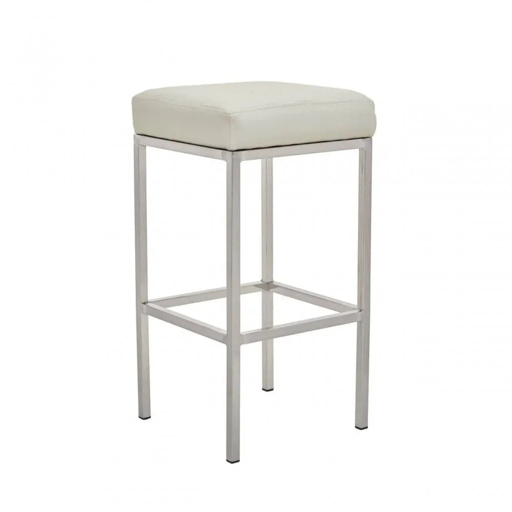 Elara White Pu Bar Stool