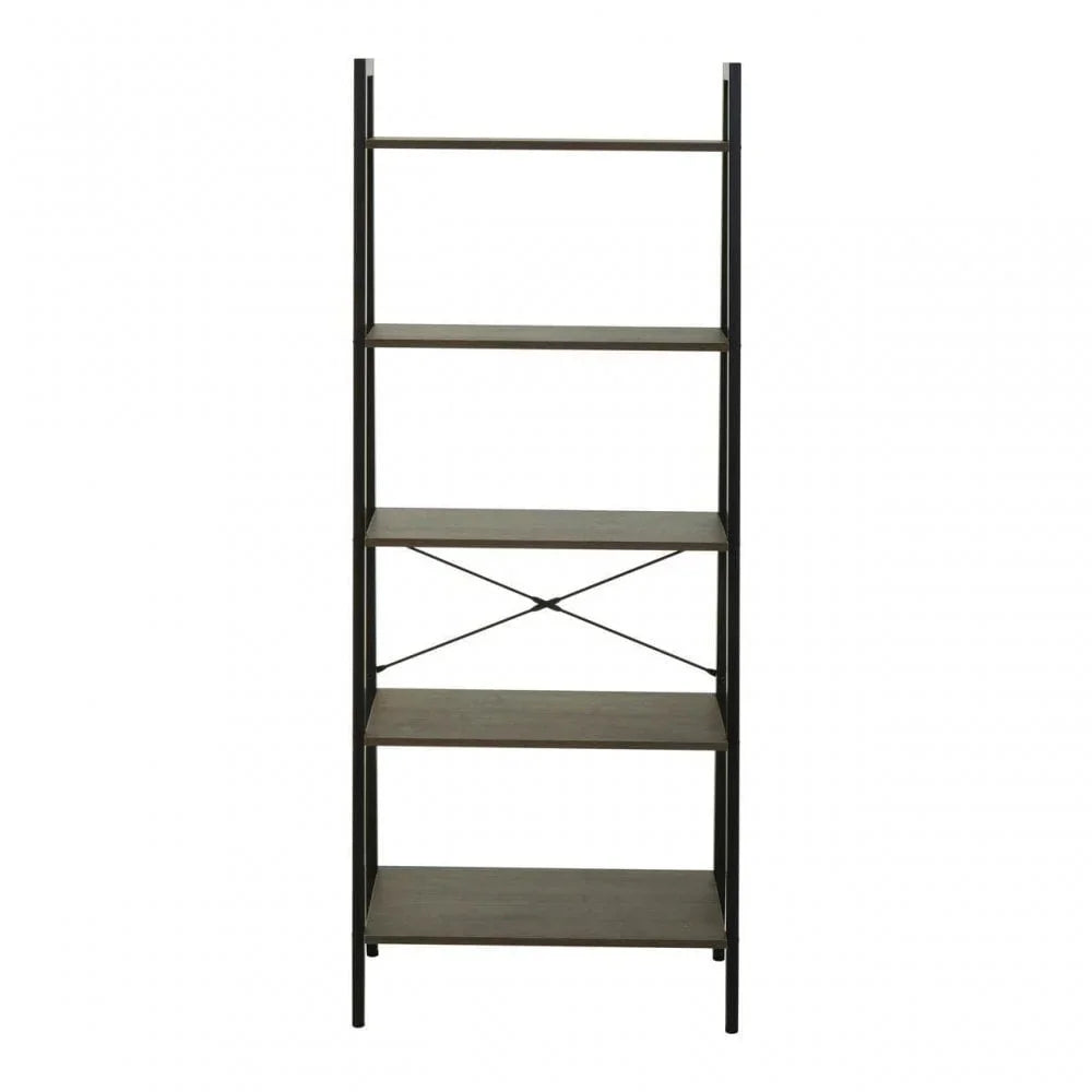 Hawthorn Five Tier Veneer Ladder Shelf Unit