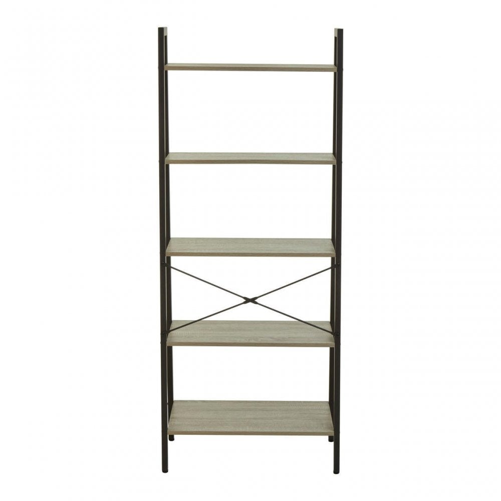 Hawthorn Five Tier Veneer Ladder Shelf Unit