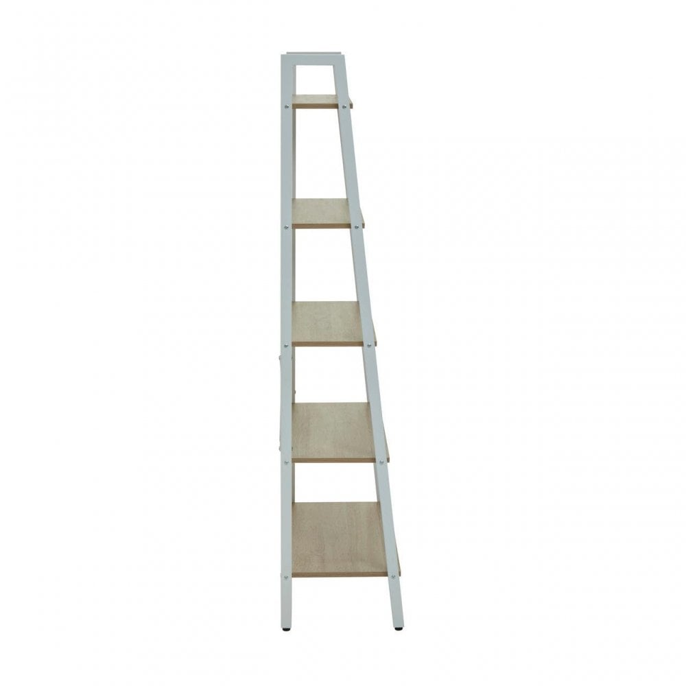 Hawthorn Five Tier Veneer Ladder Shelf Unit