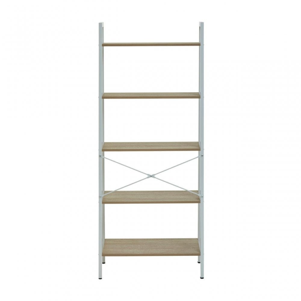 Hawthorn Five Tier Veneer Ladder Shelf Unit