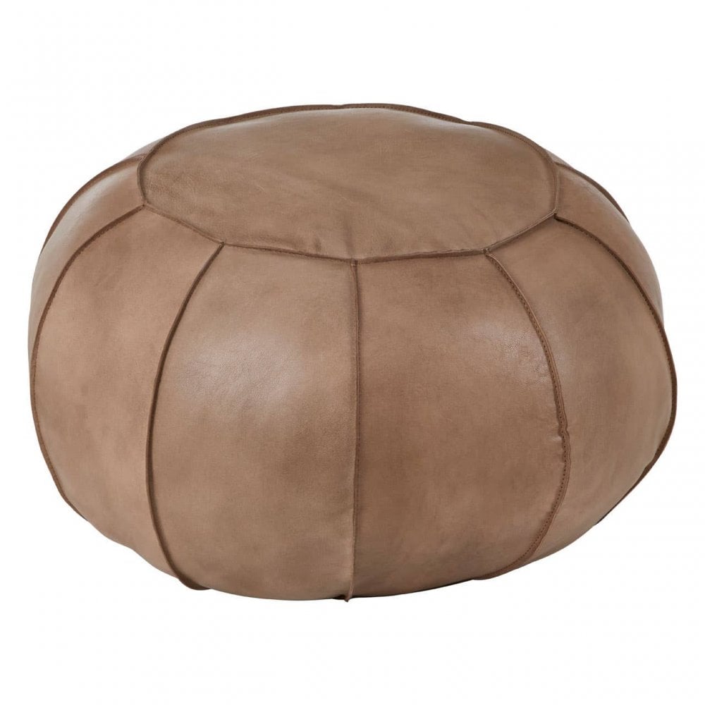 Bison Leather Pouffe