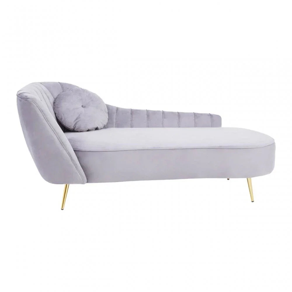 Selina Left Arm Velvet Chaise