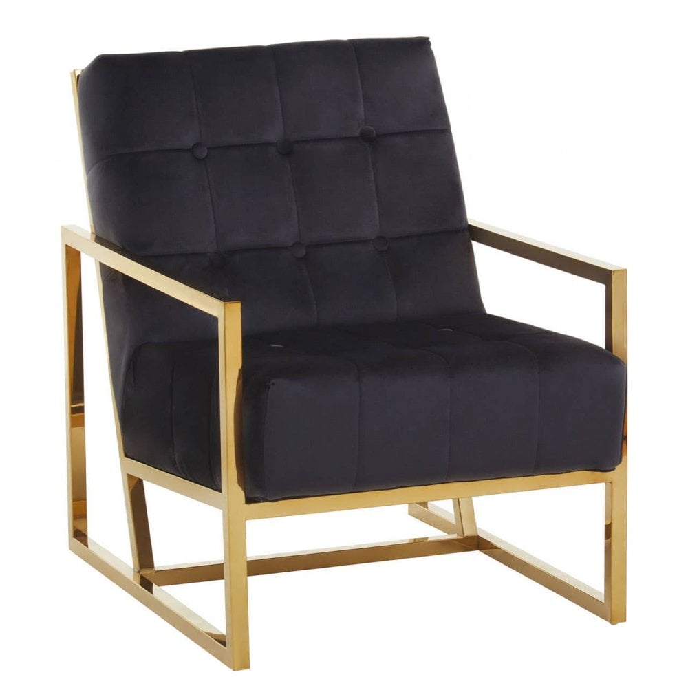 Lila Velvet Chair With Gold Frame