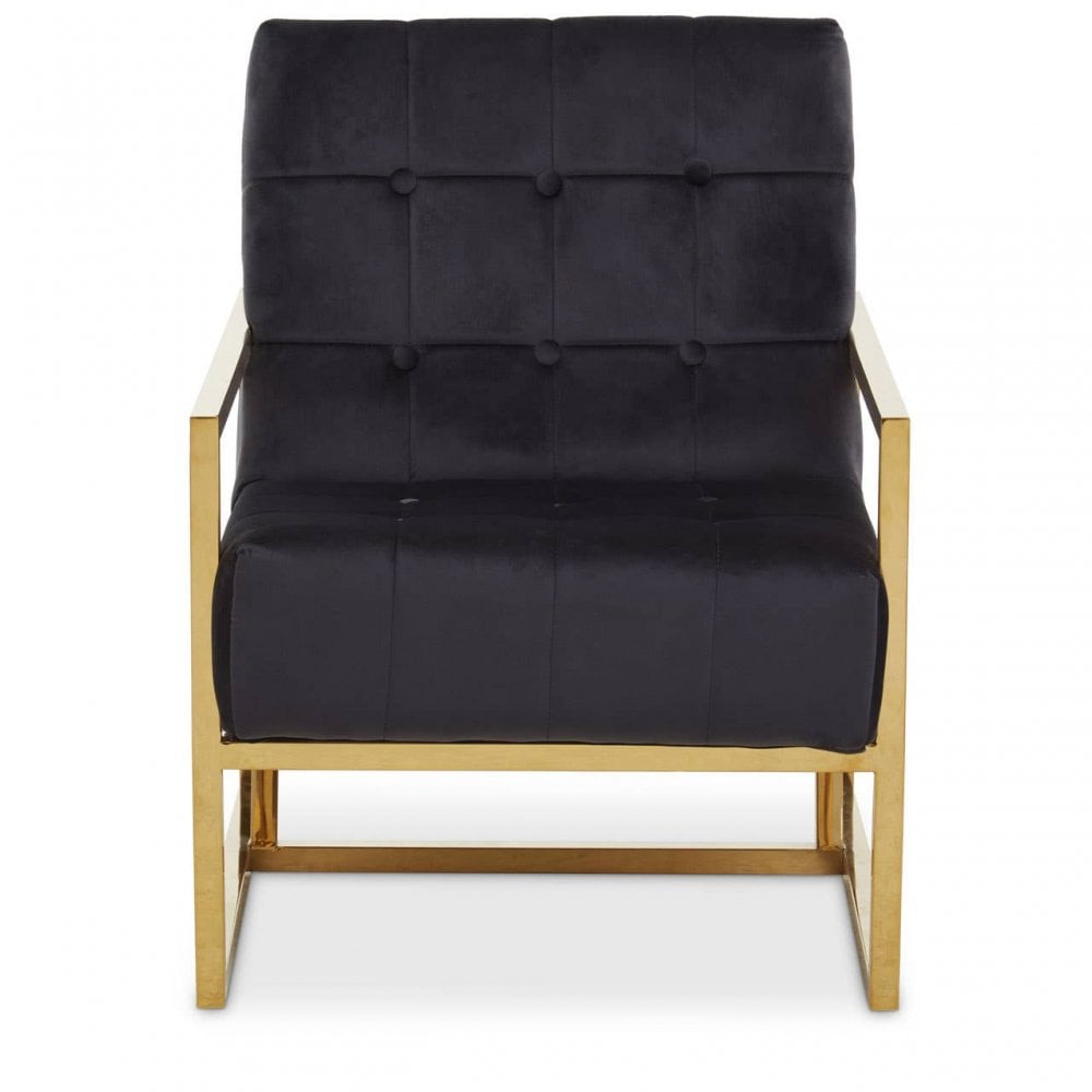 Lila Velvet Chair With Gold Frame