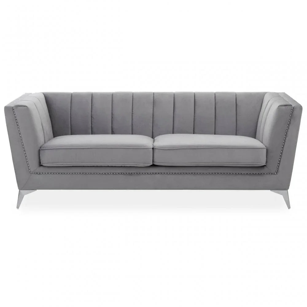 Mason Three Seat Velvet Sofa