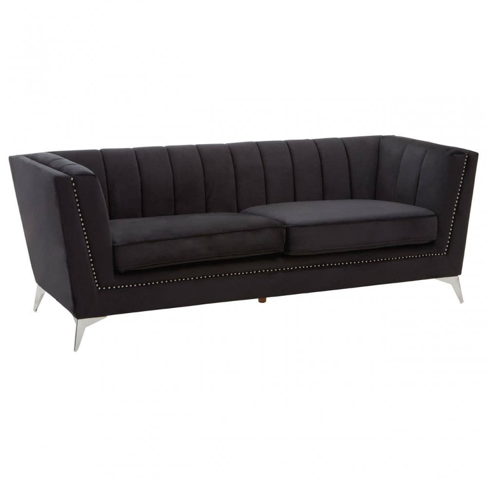 Mason Three Seat Velvet Sofa