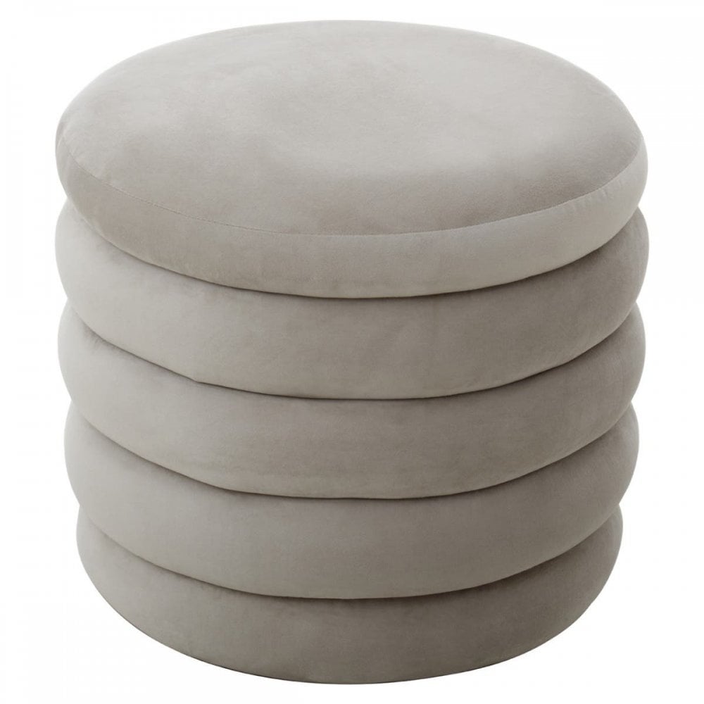 Elara Velvet Round Footstool