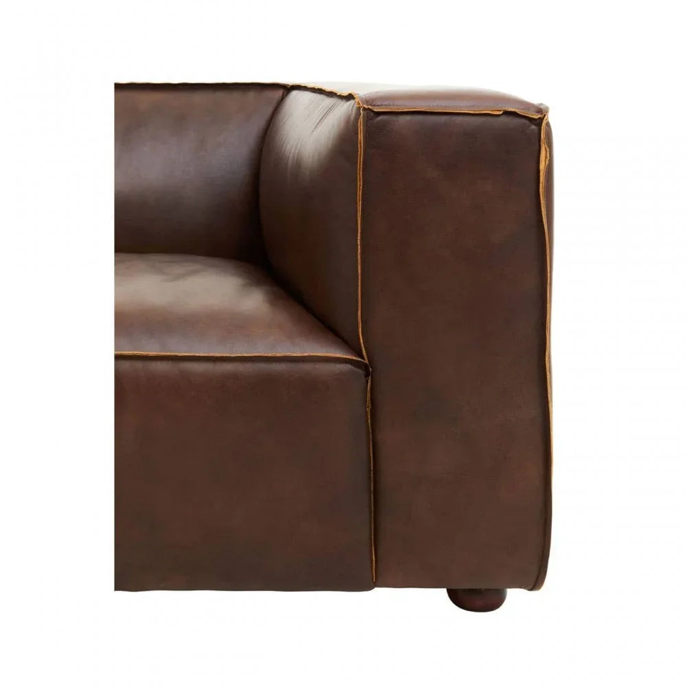 Hudson Three Seater Leather Sofa