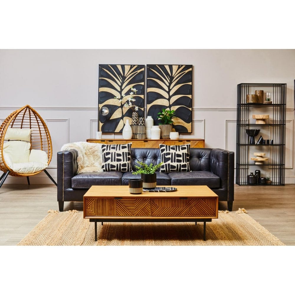 Hudson Three Seater Leather Sofa