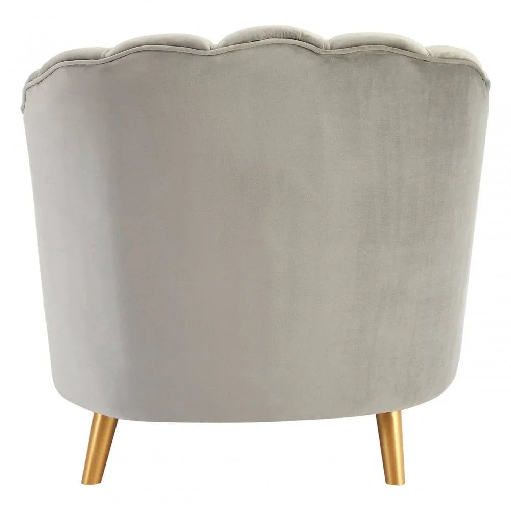 Celeste Velvet Chair With Gold Wood Legs