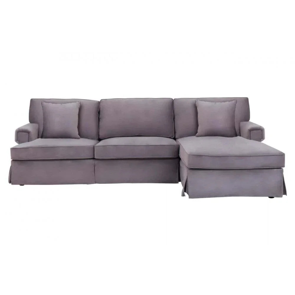 Camden Three Seat Velvet Chaise Sofa