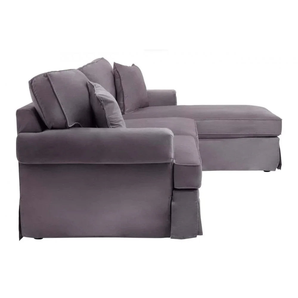 Camden Three Seat Velvet Chaise Sofa